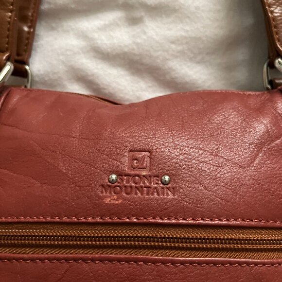 Stone Mountain Rust Brown Leather Shoulder Purse - Picture 6 of 10